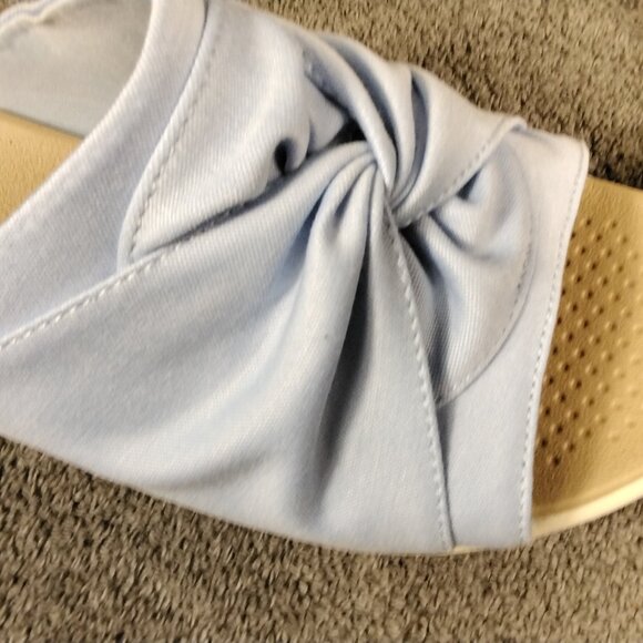 Bzees LifeStride Shoes Womens Size 9.5W Blue Sandals Slip on Comfort Wedge - Picture 5 of 13